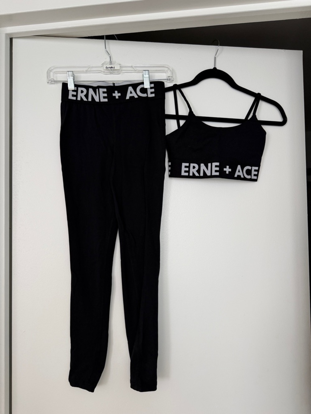 Black High-Waist Leggings with Matching Sports Bra